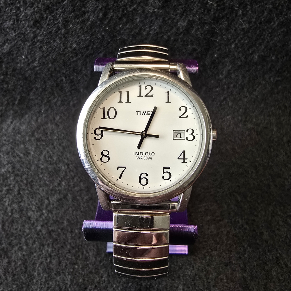 Timex Silver Watch with White Face